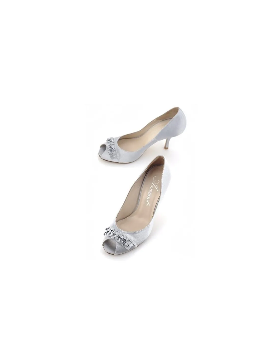 amante_czolenka_skora_i_s_3.webp Damskie Amante czolenka skora i satyna w srebrnym kolorze z falbanka i open toe na szpilkach 2 gat.