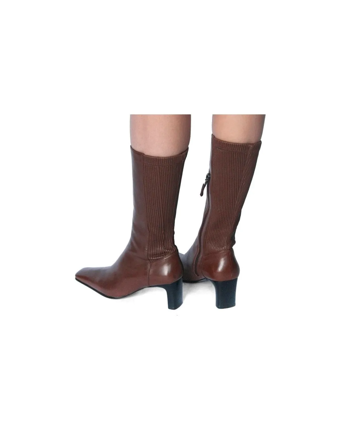 Damskie Baldan kozaki, botki skora nappa w kolorze jasnego brazu na wygodnych obcasach