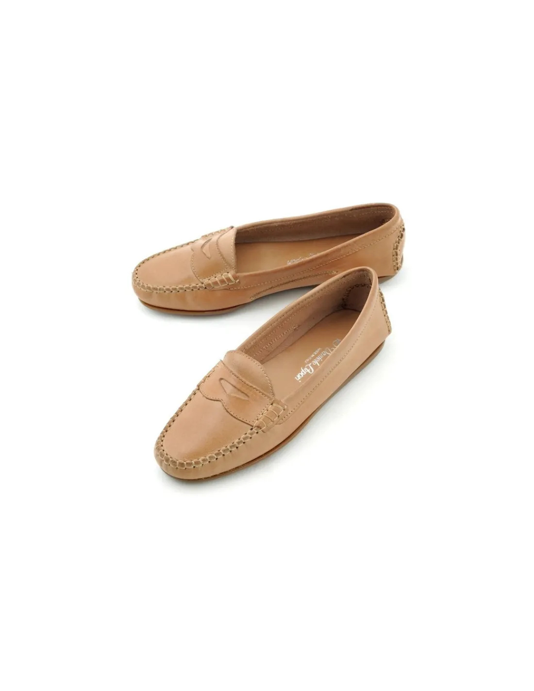 Damskie Daniele Lepori bezowa skora, klasyczne mokasyny