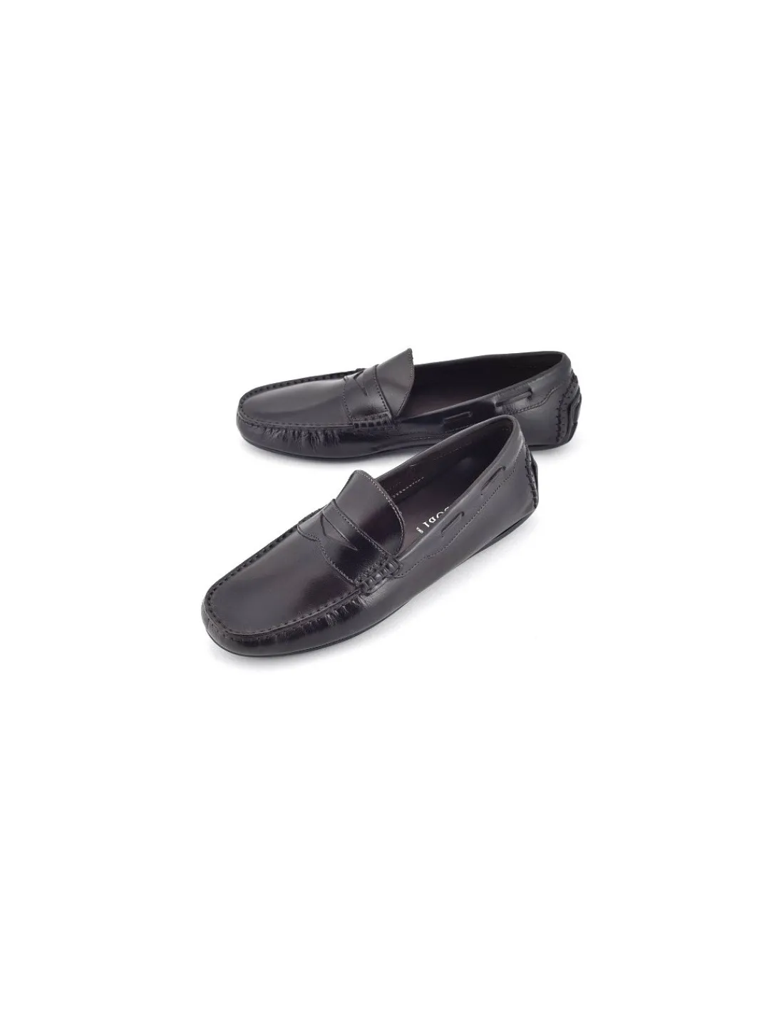 Męskie Daniele Lepori mokasyny wsuwane penny loafers, brazowe skorzane, hand made