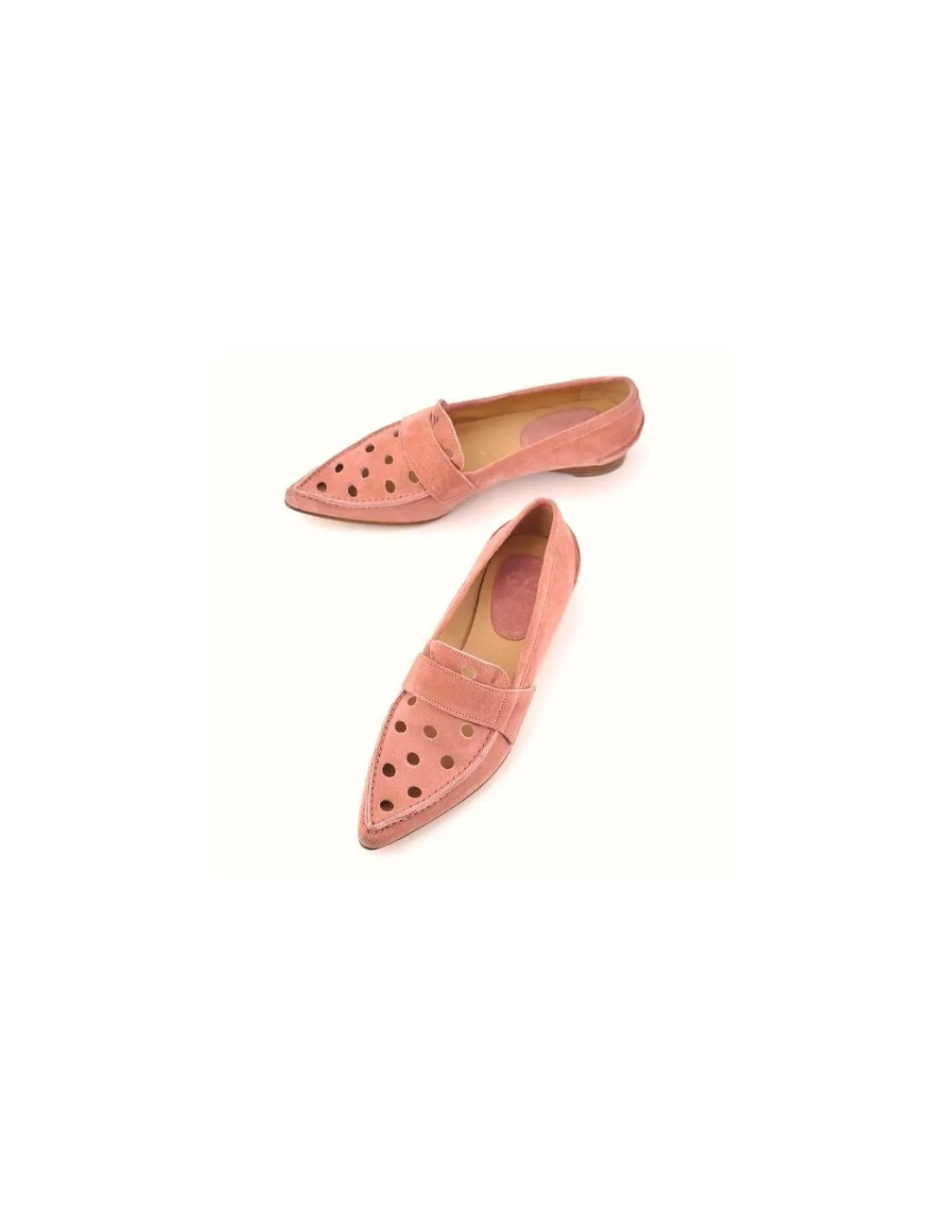 Damskie Escada mokasyny w calosci wylacznie z naturalnych skor, delikatny zamsz, pudrowy roz