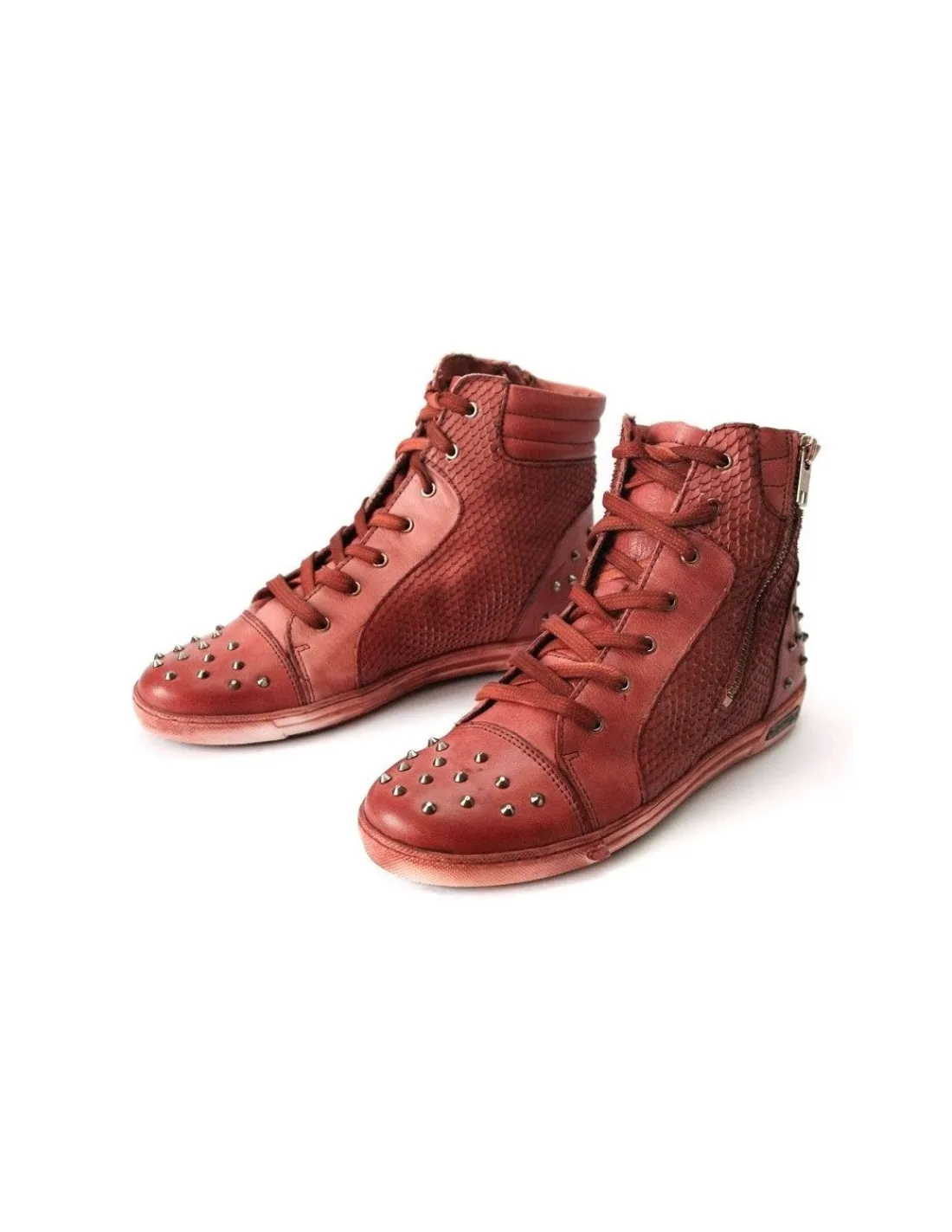 Damskie Felmini trampki w calosci skorzane z zamkiem i cwiekami