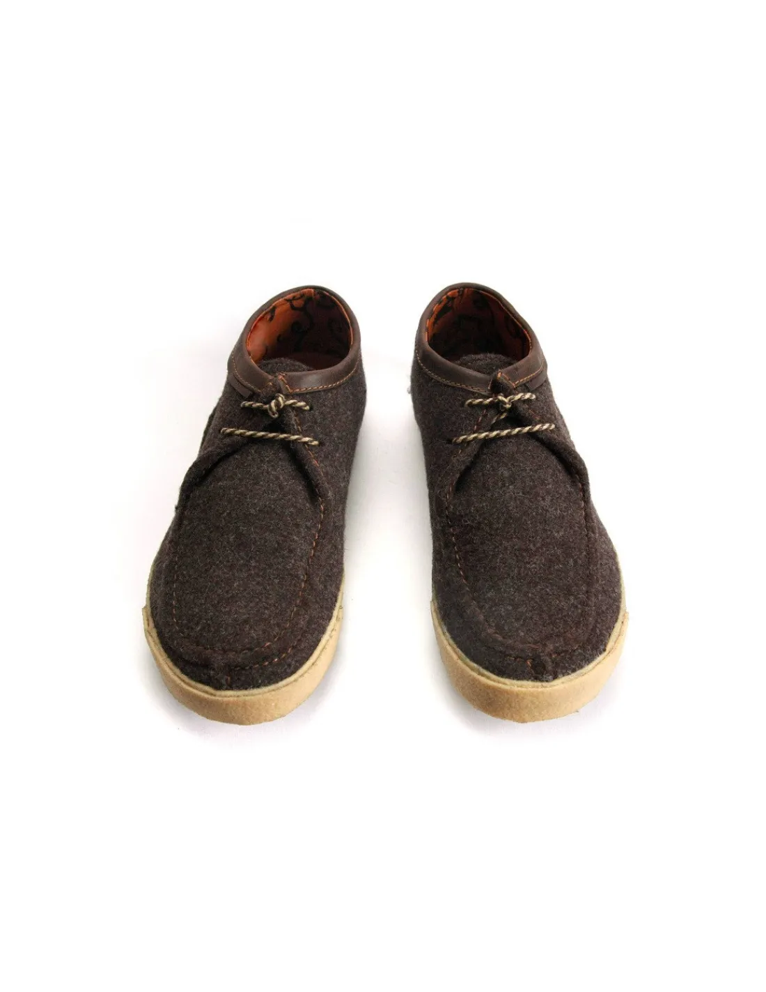 Damskie Fly London filc polbuty skora i kauczuk, charakterne w tonacji ziemi