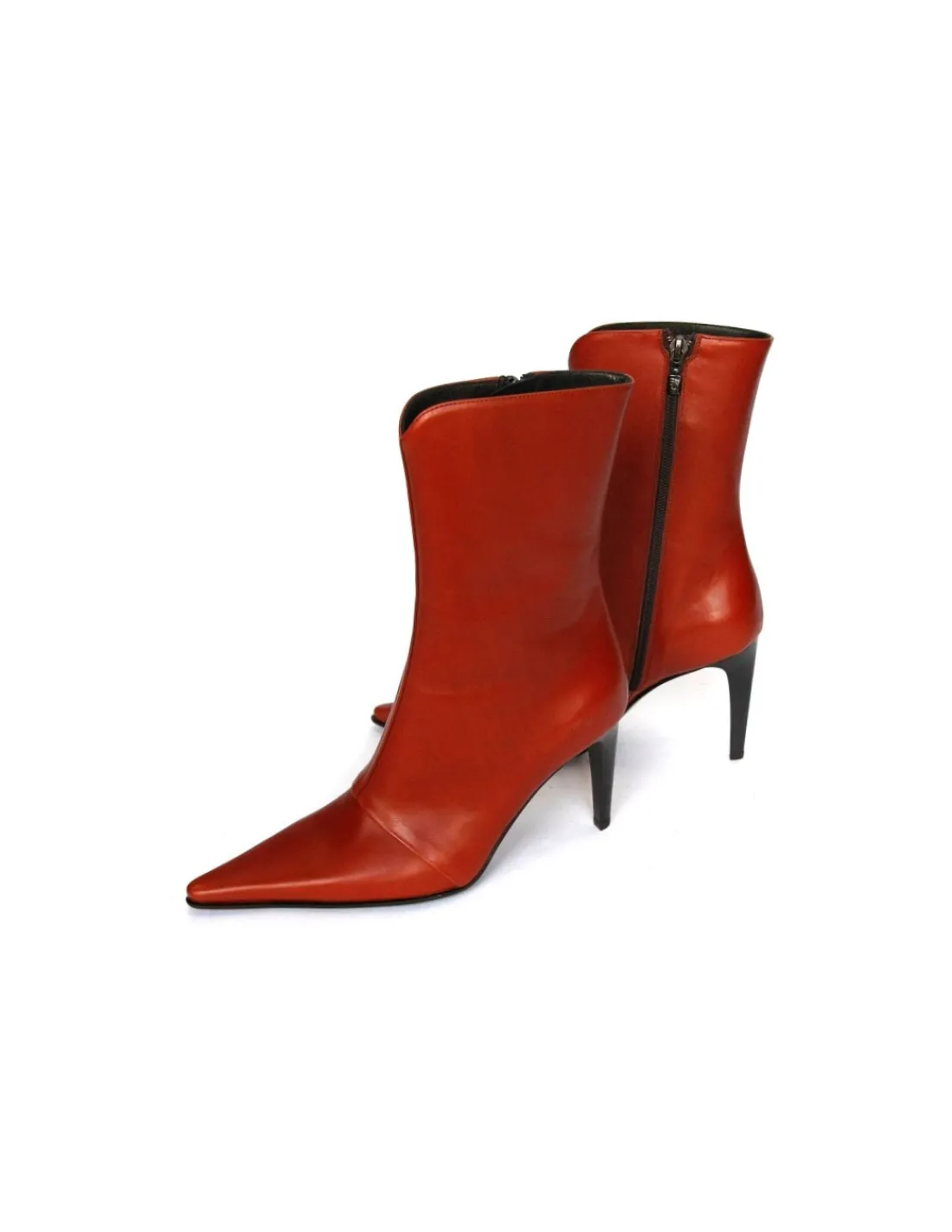 Damskie Giorgio Fabiani botki z naturalnej rudej skory i atrakcyjne wysokie obcasy jak szpilki