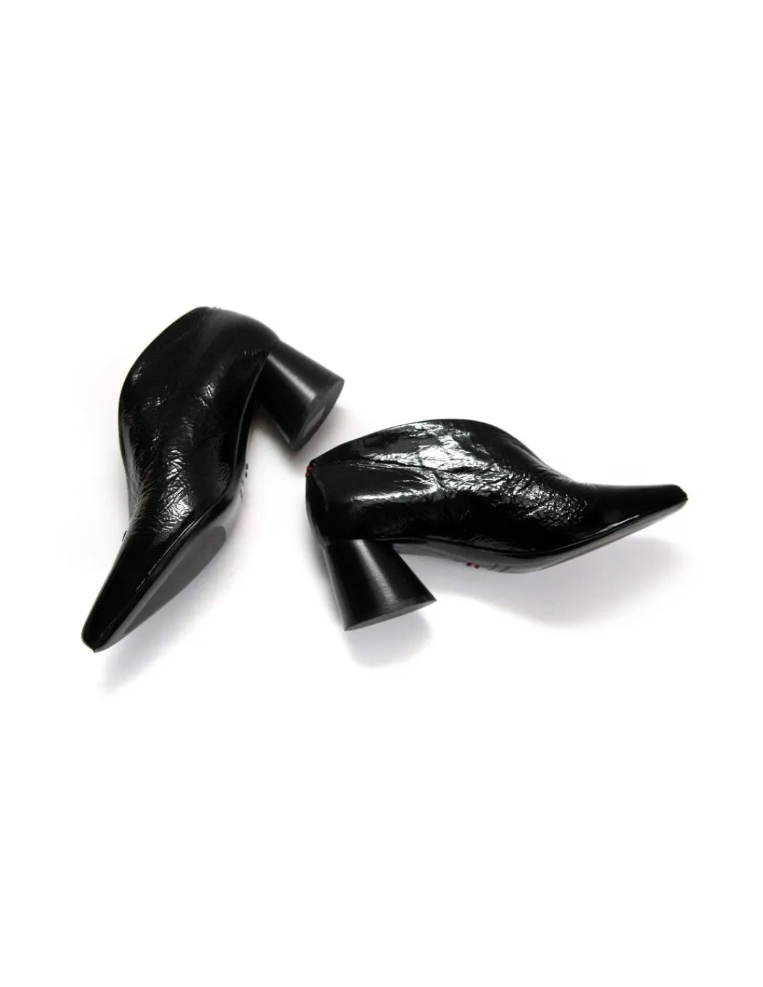 halmanera__czolenka_natur_4.webp Damskie Halmanera czolenka, naturalna skora czarna lakierowana, stabilne geometryczne obcasy