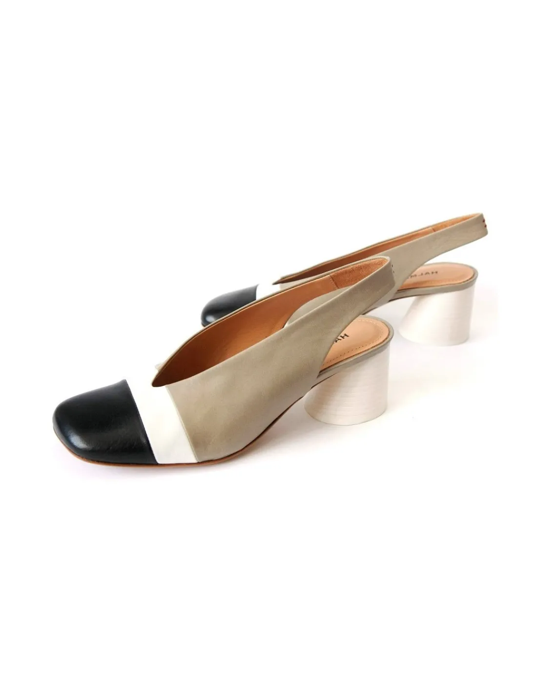 halmanera_slingback_czole_2.webp Damskie Halmanera slingback, czolenka bez piet z miekkiej skory w trzech kolorach na bialych obcasach