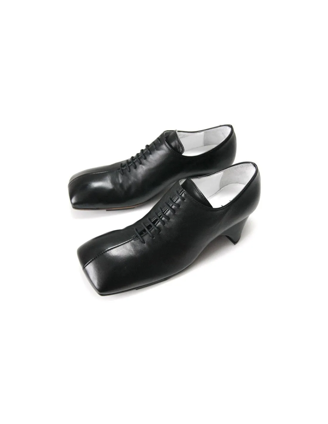 Damskie Hand Made sznurowane polbuty Oxford, kwadratowe przerysowane w formie noski niskie stabilne obcasy