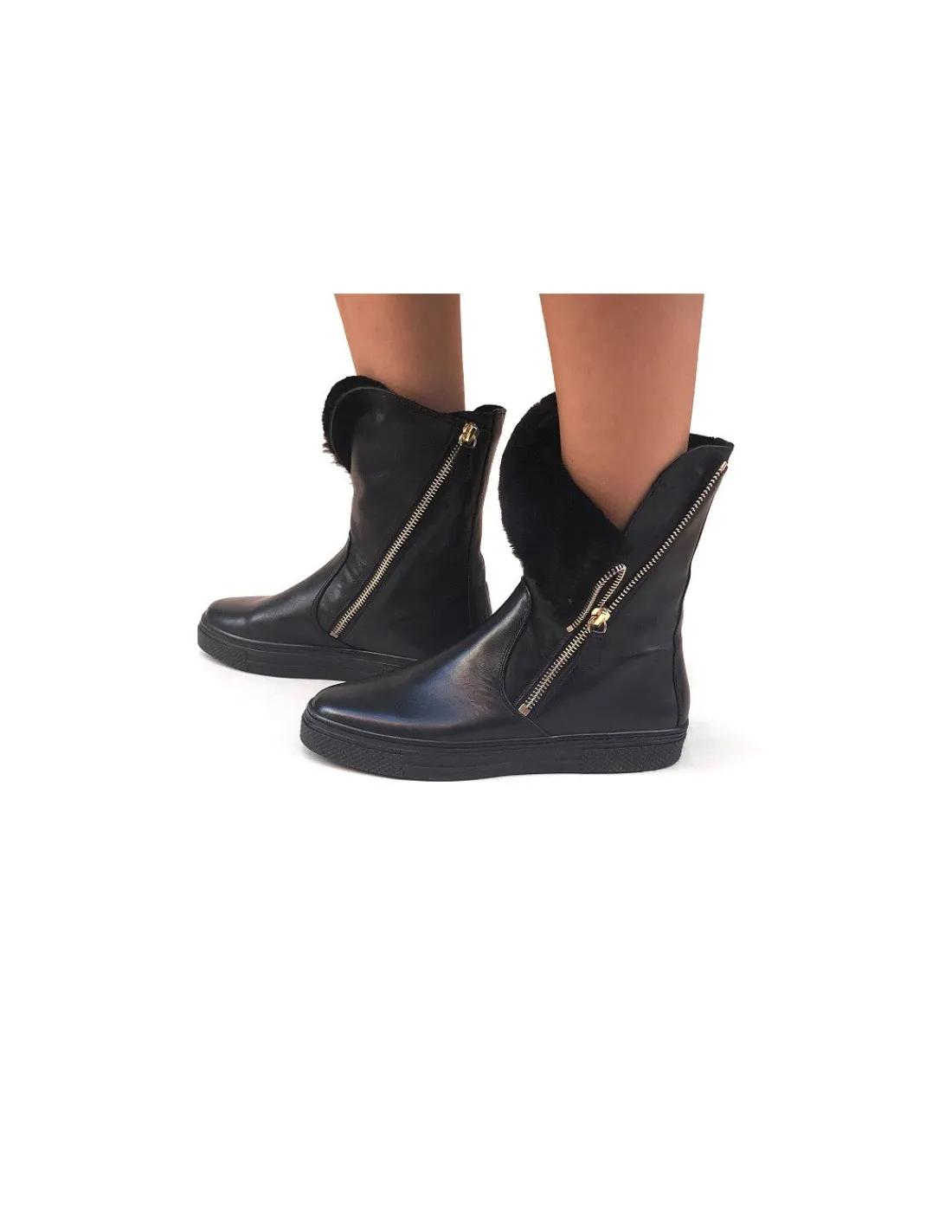 hassia__botki_czarne_skor_2.webp Damskie Hassia botki czarne skorzane w stylu casual, plaskie zelowki jak trampki