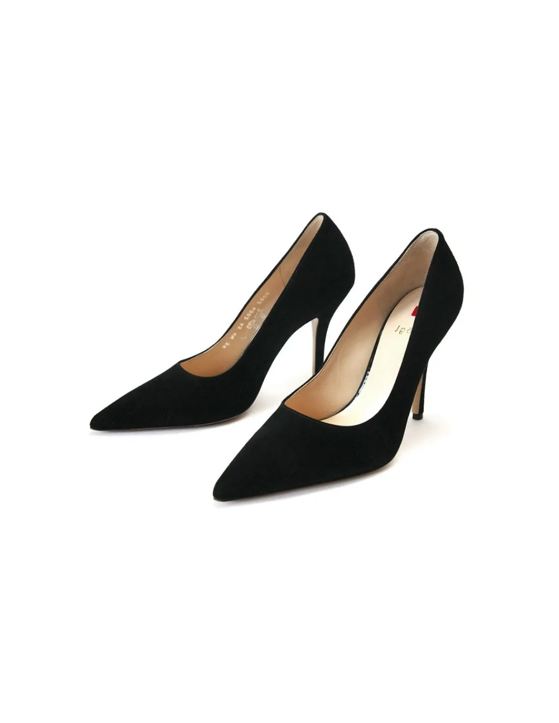 Damskie HOGL czolenka klasyczne, wysokie szpilki z noskiem w szpic zamsz