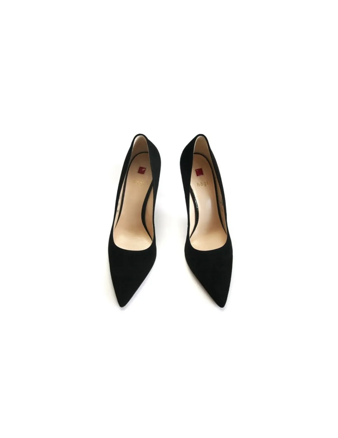 Damskie HOGL czolenka klasyczne, wysokie szpilki z noskiem w szpic zamsz