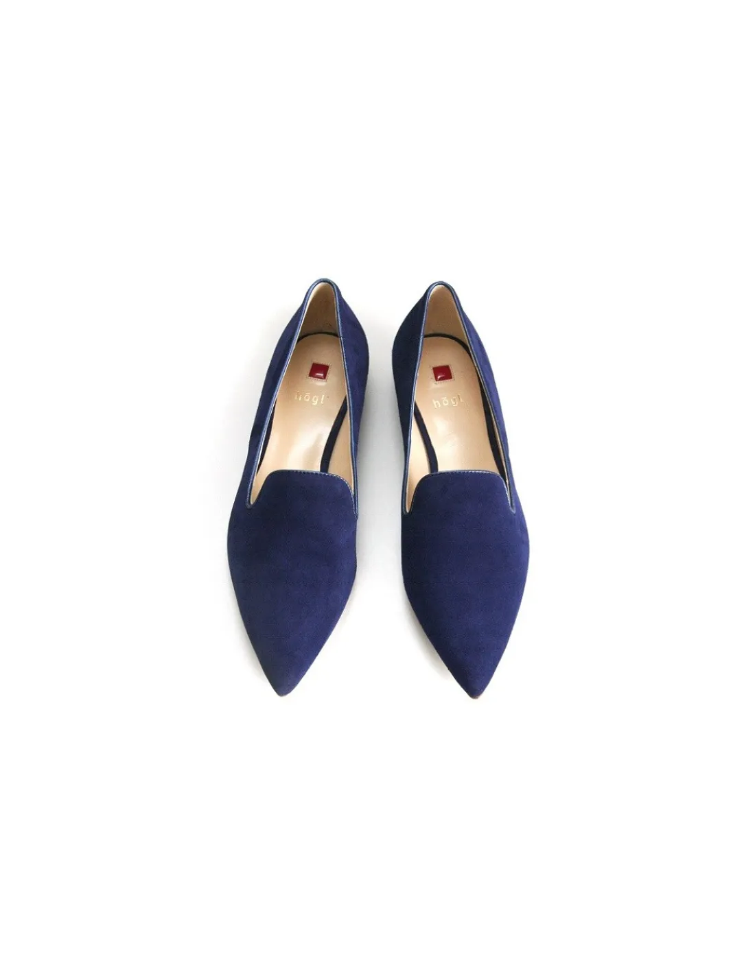 Damskie HOGL loafers wsuwane z naturalnego granatowego zamszu, zgrabne