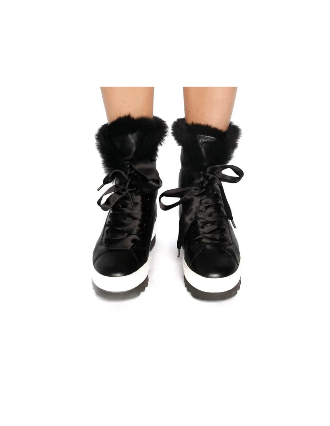 Damskie HOGL botki casual z miekkiej skory owczej ocieplone naturalnym futrem, dla zmarzluchow