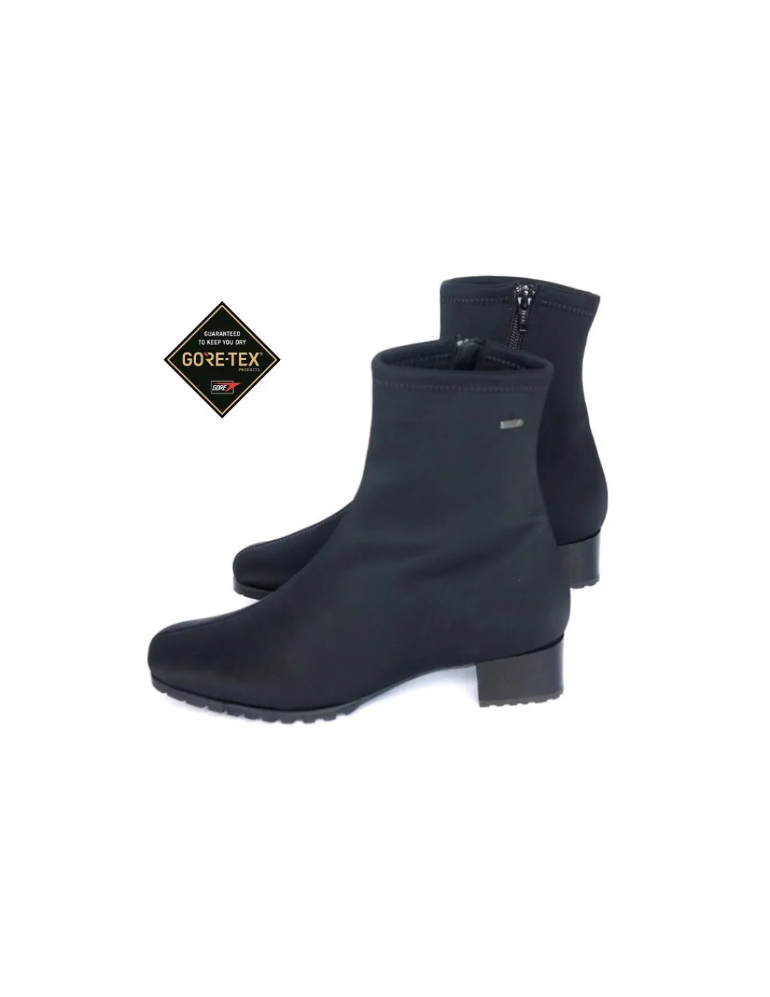 Damskie HOGL botki stretch z membrana Gore-Tex na zimowa pluche na niskich obcasach