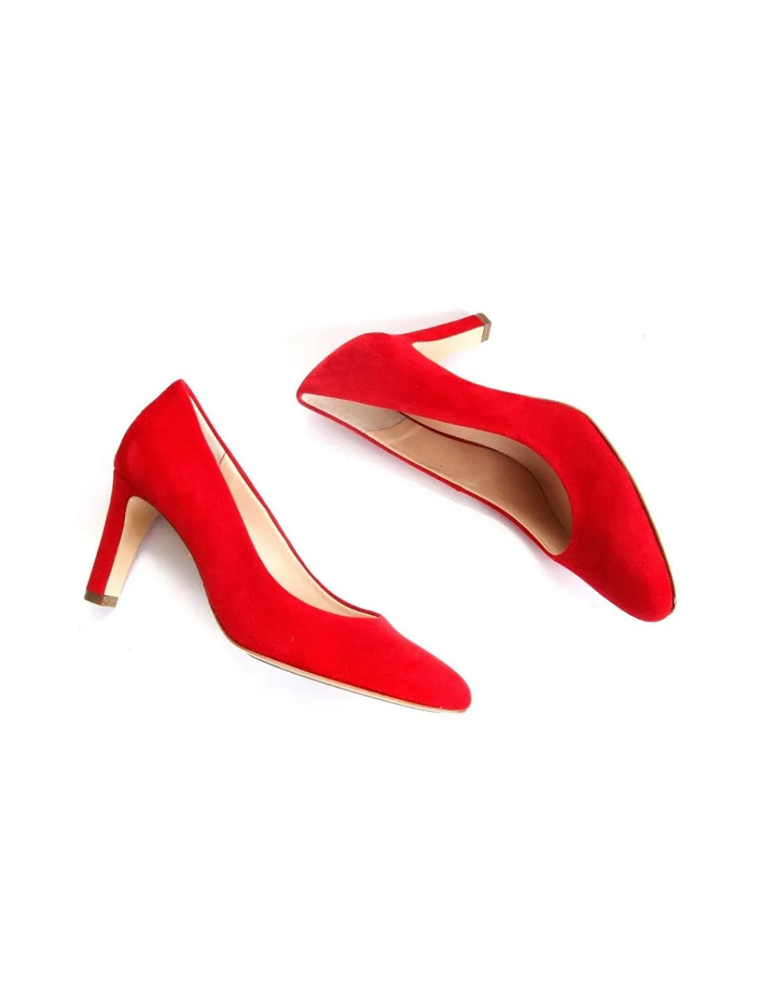 hogl_czolenka_na_stabilny_5.webp Damskie HOGL czolenka na stabilnych obcasach, czerwony naturalny zamsz, klasyka i minimalizm