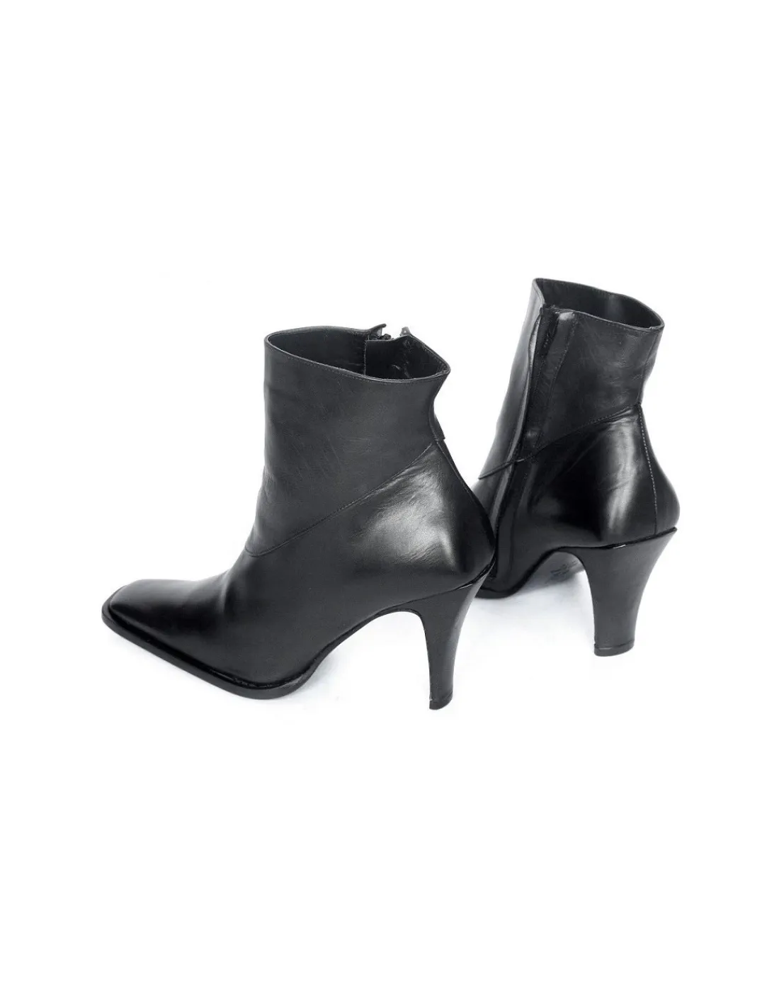 Damskie Les Tropeziennes botki z zameczkiem, naturalna grafitowa skora, zgrabne stabilne obcasy