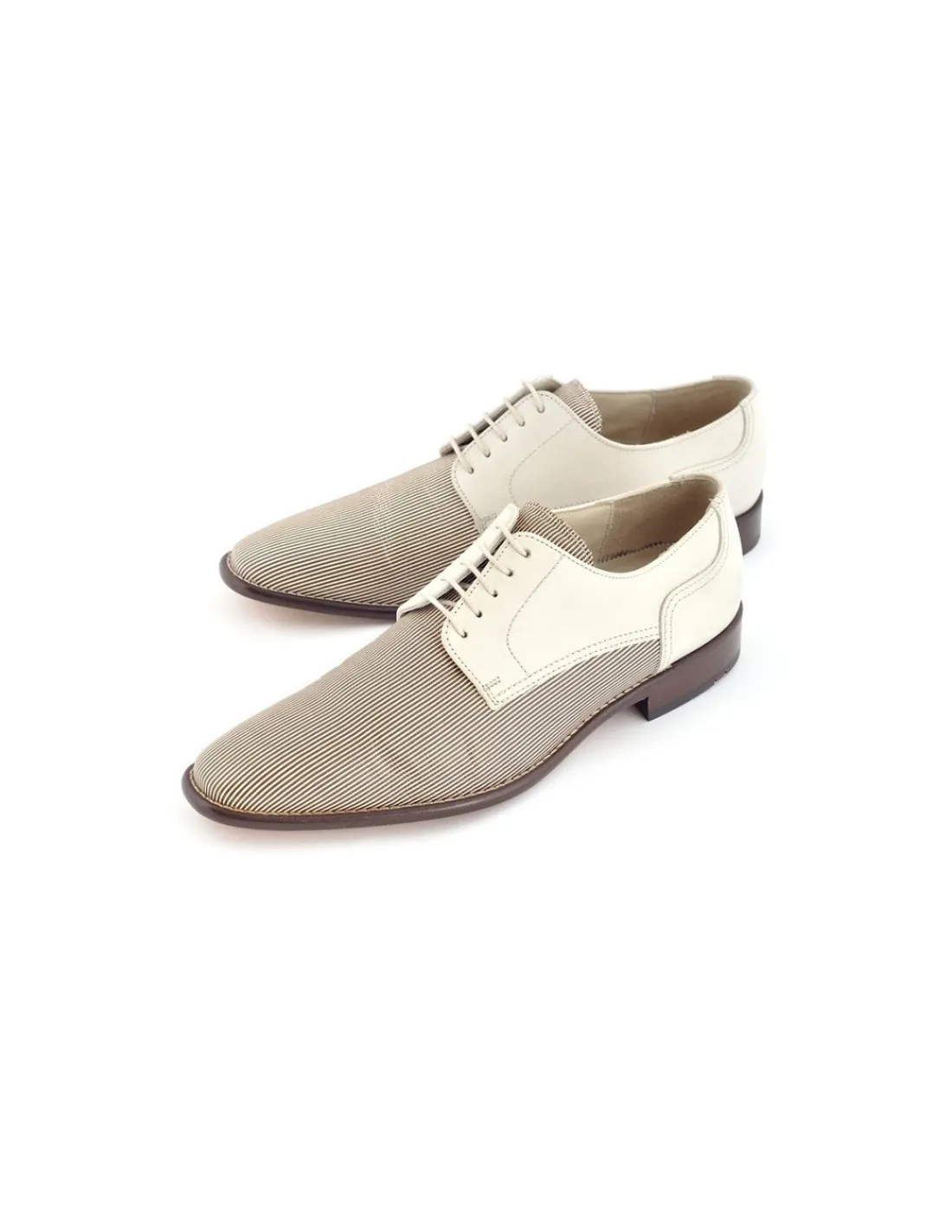 Męskie Lloyd polbuty derby w calosci skorzane, w paseczki w jasnej kolorystyce, unikat 2 gat