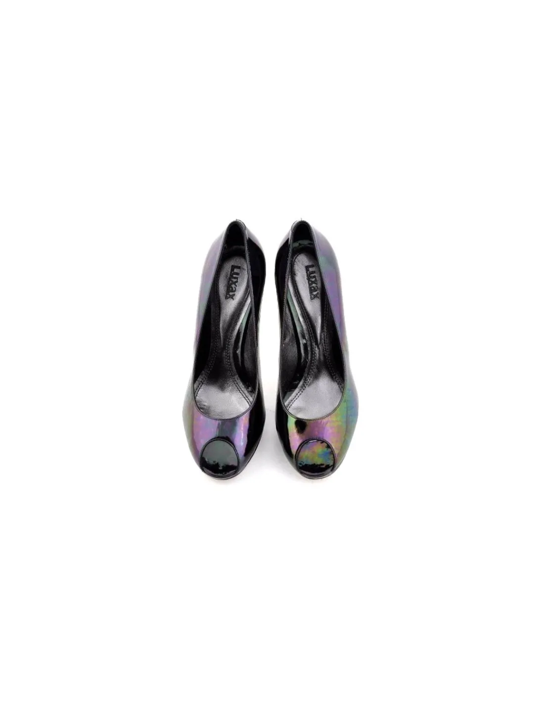 luxax_czolenka_open_toe_s_2.webp Damskie Luxax czolenka open toe, skora lakierowana czarny petrol