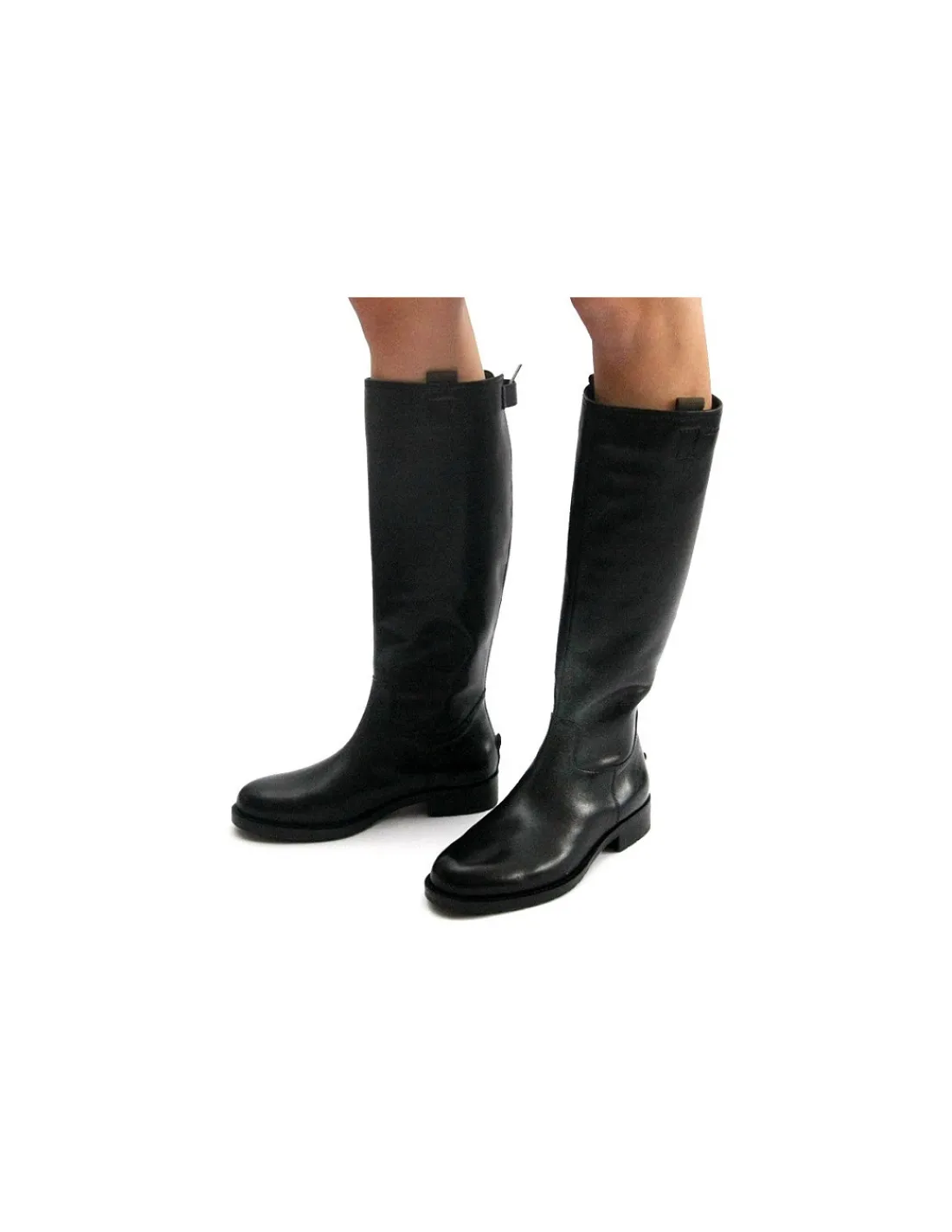 Damskie Marc O'Polo kozaki, oficerki ocieplone welna, naturalna bydleca czarna skora, zamek w linii piet, zelowki typu vibram