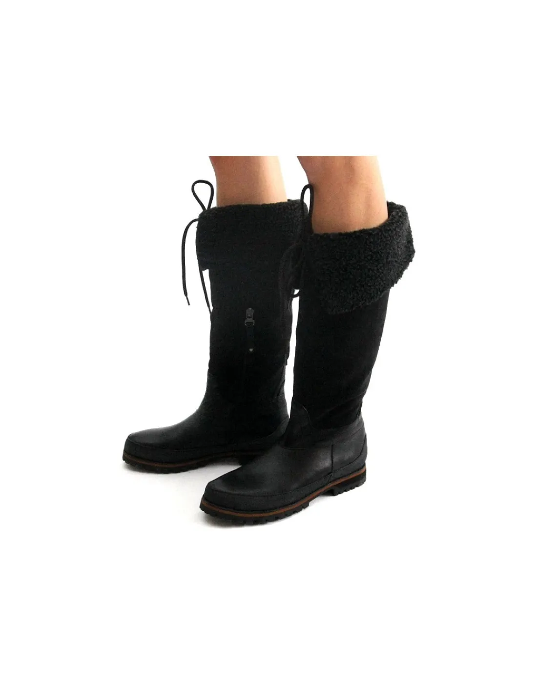 marc_opolo__kozaki_smart__2.webp Damskie Marc O'Polo kozaki smart casual, czarne skorzane z ociepleniem i zelowki typu wibram, wywijane