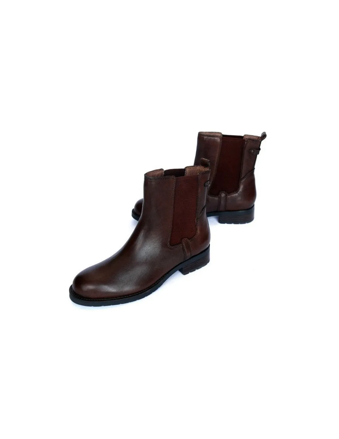 Damskie Marc O'Polo sztyblety z naturalnej skory bydlecej w kolorze sredniego brazu i niski vibram