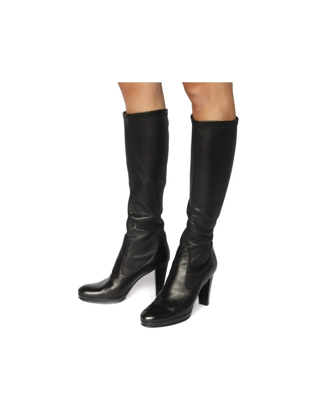 Damskie Nebuloni kozaki z elastycznej skory nappa i stretch , niska platforma i obcasy 2 gatunek