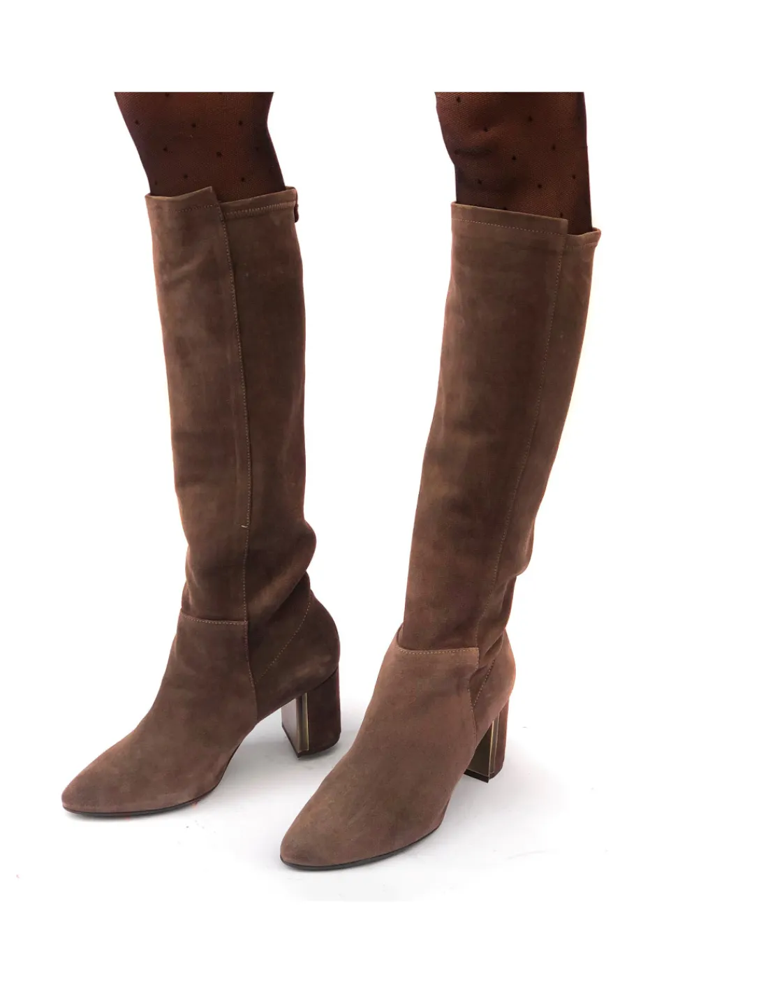 Damskie Pedro Miralles kozaki, wsuwane zamszowe wodoodporne na stabilnych obcasach w szarej tonacji