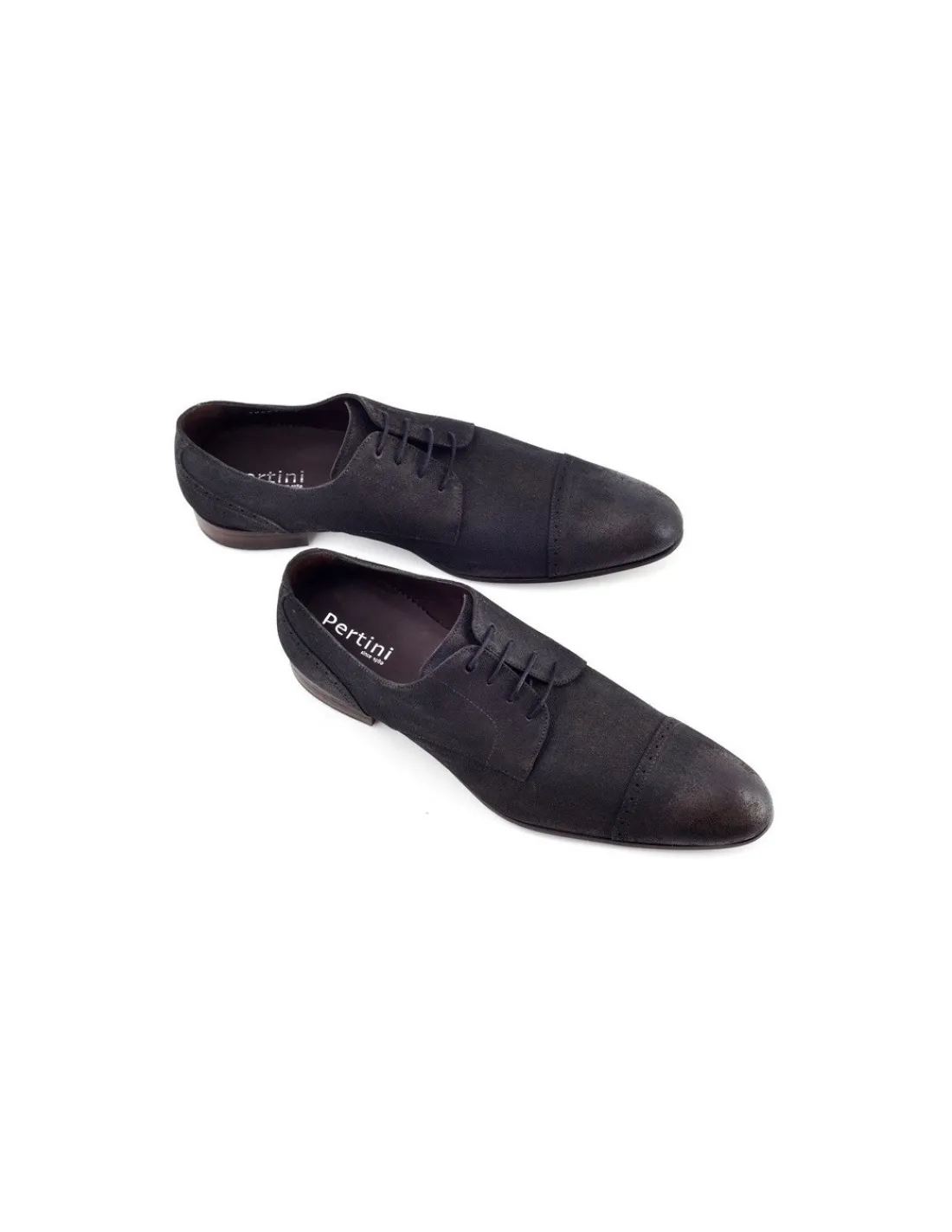 pertini_polbuty_derby_str_2.webp Męskie Pertini polbuty derby strukturalny zamsz vintage ciemny grafit , nosek captoe i skorzane zelowki