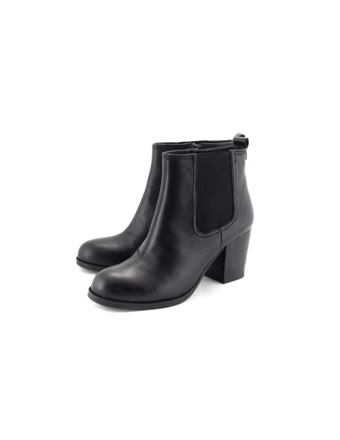 Damskie Vagabond botki, sztyblety z naturalnej czarnej skory na wygodnych stabilnych obcasach
