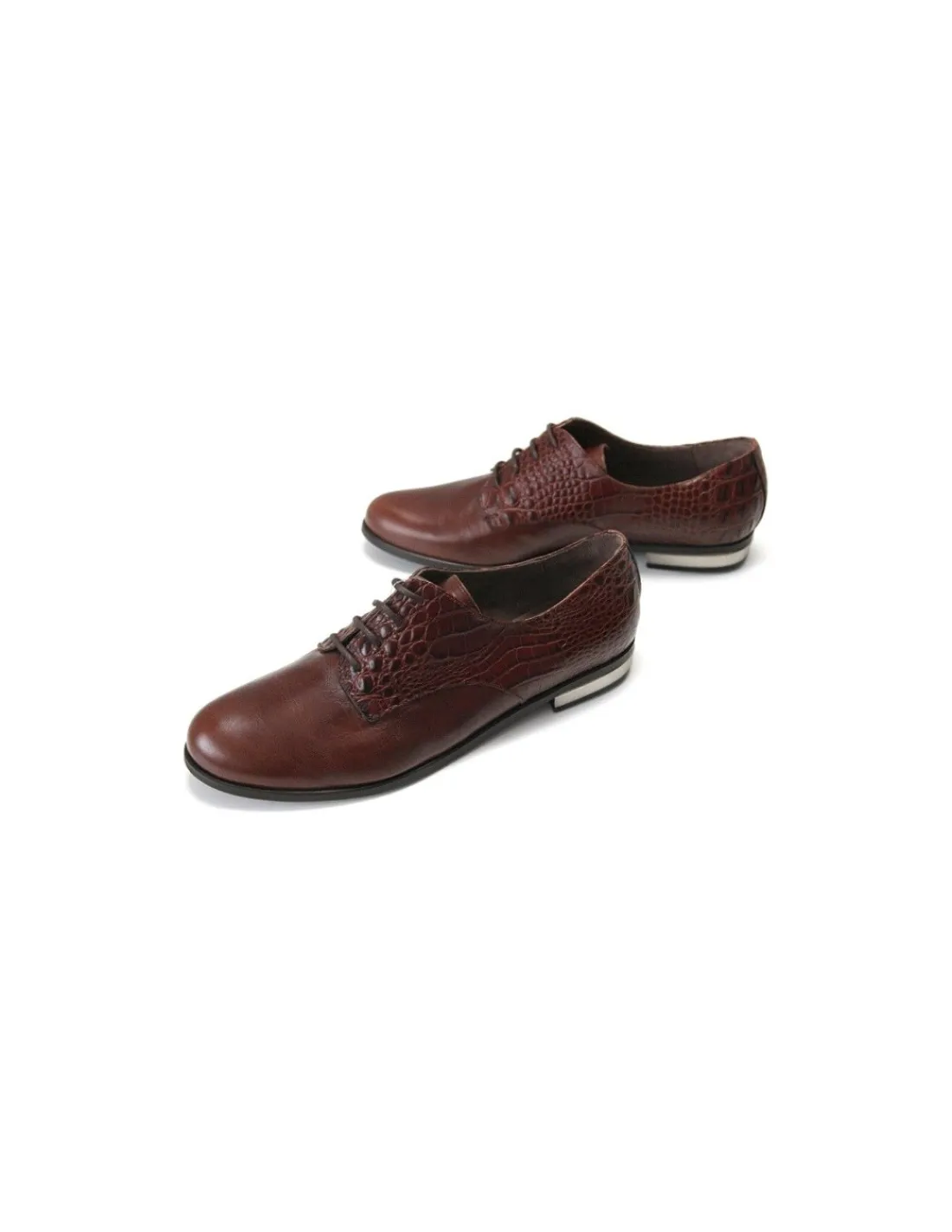 Damskie Wonders polbuty typu derby- klasyczne brazowe skorzane i sznurowane